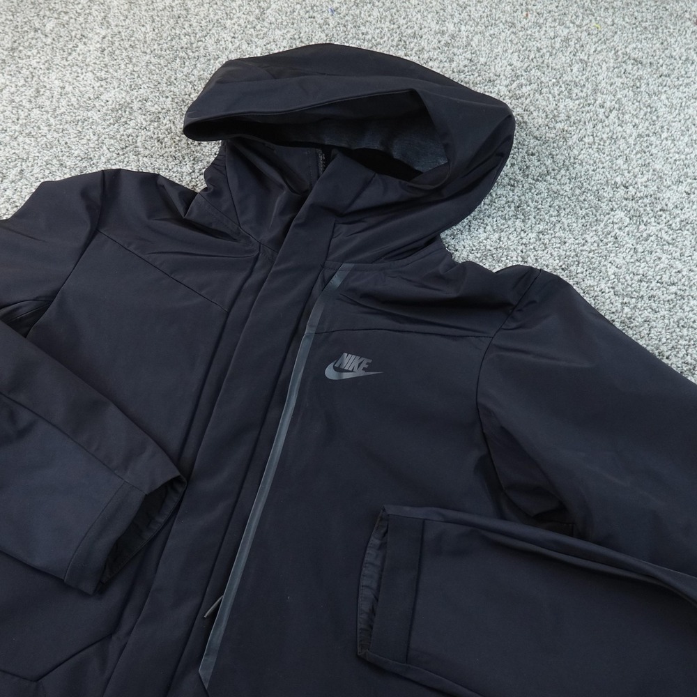 Nike Jacket Mens L Black ADV Tech Pack Parka Long Softshell Windbreaker Coat